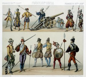 Warriors in the 16th century - in The historical costume by Racinet