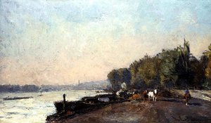Suresnes in Autumn by Albert Charles Lebourg