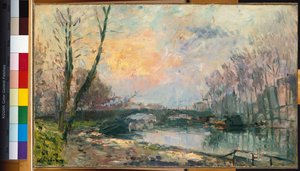 View of the Seine, Paris by Albert Charles Lebourg