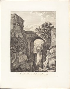 Waterfall and Bridge of San Rocco in Tivoli