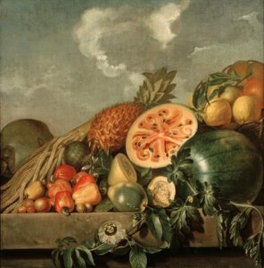Still Life with Pineapple, Melon, and Other Tropical Fruits