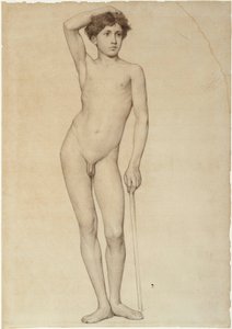 Nude Male Model, Academy Study by Albert Edelfelt