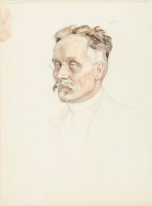 Portrait Study of Professor J. W. Runeberg, Face by Albert Edelfelt