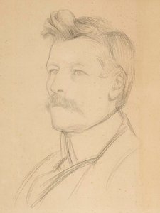 Portrait of Emil Wikström, Head by Albert Edelfelt