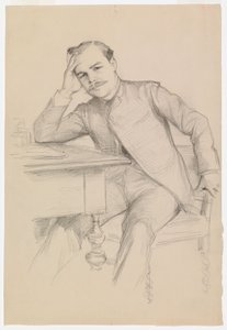 Portrait of the Author René Vallery-Radot, sketch by Albert Edelfelt