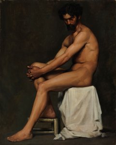 Seated Man, Academy Study by Albert Edelfelt