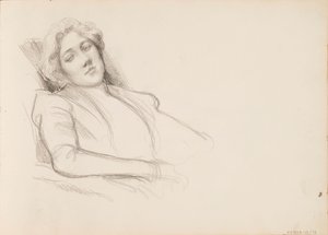 Seated Woman, Half-Length by Albert Edelfelt