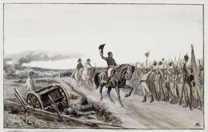 Von Döbeln Greeting His Troops from the Poem Number Fifteen Stolt (Original Drawing for the Tales of Ensign Stål) by Albert Edelfelt