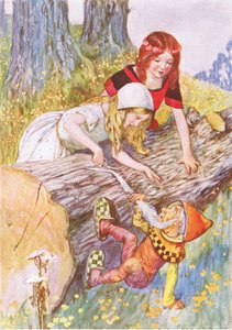 Very Carefully She Cut the Soft White Beard (from the story Snow White and Rose-Red), Illustration from A Staircase of Stories
