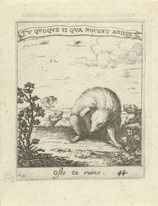 Das Escaping from Wolves (series title: Moralizing Love Emblems, Devises et emblesmes d