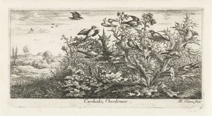 Landscape with Goldfinches in Thistle (Bird Book)