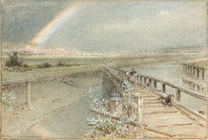 Arundel from Ford Railway Bridge by Albert Goodwin