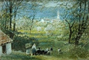 Bavino- Lago Maggiore by Albert Goodwin