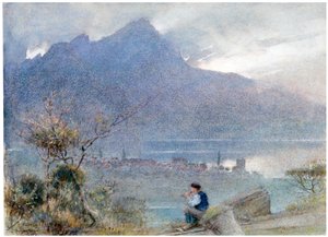 Stansstad and the Pilatus, Switzerland, c. 1865-1932 by Albert Goodwin