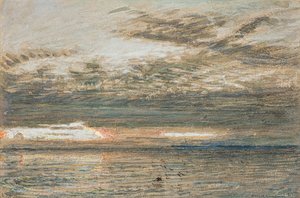 Sunset over the sea by Albert Goodwin