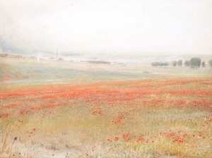 The Tares. Poppies in Corn. Salisbury by Albert Goodwin