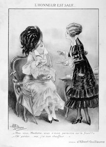 A Caricature About Two Bourgeois French Women, World War I