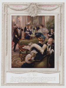 Belle Epoque Paris, Fashionable Lady Taking Tea by Albert Guillaume