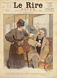 The Train Conductor, Cartoon from Le Rire Rouge by Albert Guillaume