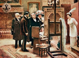 A Painter Showing His Painting, c. 1920