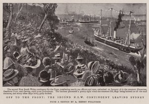 Off to the Front, the Second NSW Contingent Leaving Sydney by Albert Henry Fullwood