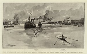 The International Boat Race for £1,000 between Canada and New South Wales, rowed on the Parramatta River