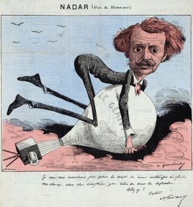 Cartoon depicting Nadar and his hot balloon
