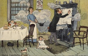 Cartoon of a Family in a Smoke-Filled Room