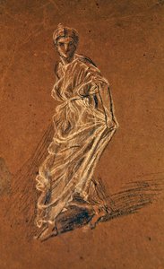 Study of a girl stepping forward and wearing a long dress, c.1870 by Albert Joseph Moore