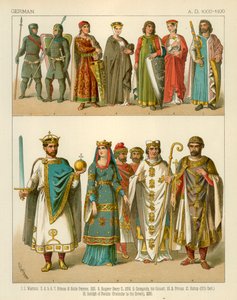 German Costume 1000-1100 AD by Albert Kretschmer