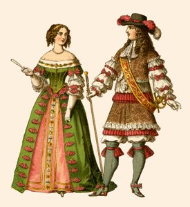 King Louis XIV of France and Maria Theresa Queen of France by Albert Kretschmer