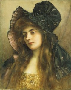 A Young Beauty in a Black Hat