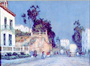 Early Evening in a Spanish Town by Albert Moulton Foweraker