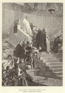 Sciarra Colonna and Guillaume de Nogaret Confronting Pope Boniface VIII at Anagni, Italy by Albert Pierre Rene Maignan