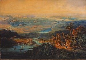 Suez Canal in November 1864 by Albert Rieger
