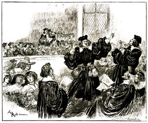 Advocating the cause of fat in 17th century Paris by Albert Robida