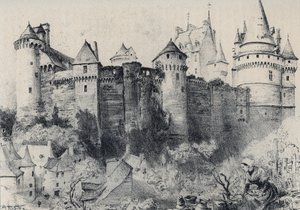 La Chateau fort de Vitre en Ille-et-Vilaine - La vieille France - La Bretagne - text, drawings and lithographs, by Albert Robida (1848-1926) undated end 19th century by Albert Robida