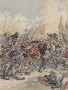 The King at Pavia, Falls from Horse, Injured, Fights Against the Swarm of Assailants Surrounding Him