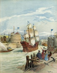The French Fleet in Le Havre, by Decision of Francois I by Albert Robida