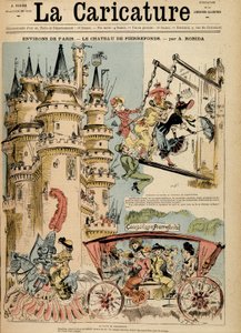 The road to the castle of Pierrefonds in the Oise (60) by Albert Robida