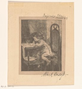 Girl Drawing at a Table