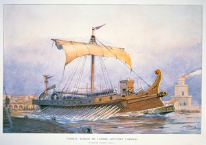 Roman Imperial Ship Leaving the Harbour by Albert Sébille