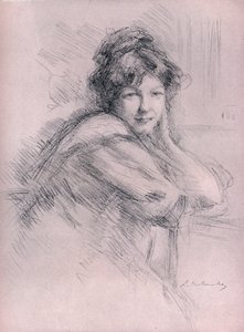 Lithograph portrait of a woman by Albert de Belleroche