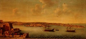 View of Valetta with Ships of the Order of the Knights of St. John