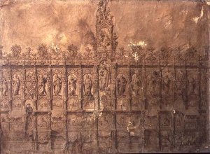 Design for the Choir Stalls by Alberto de or Joaquin de(1674 1724) Churriguera