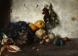 A Still-Life of Vegetables by a Wall