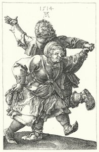 Peasant Couple Dancing by Albrecht (after) Durer or Duerer