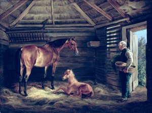 English Mare with Her Foals, 1833 by Albrecht Adam