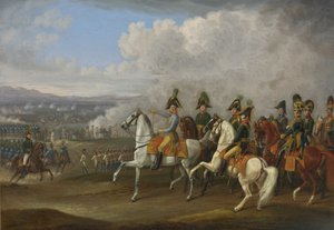 General von Bellegarde and His Officers Observing a Battle by Albrecht Adam
