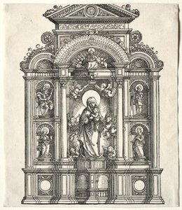 Great Altar with the Virgin, in a Border with Saints Christopher, George, Barbara, Catherine